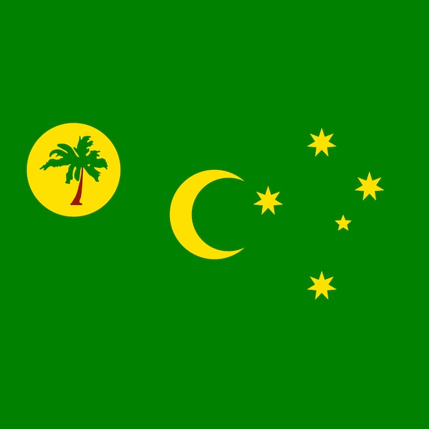 Официальные цвета флага Кокосовых островов Векторная иллюстрация