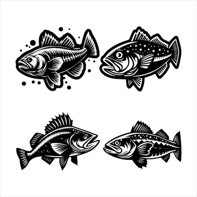 Vector cod fish silhouette vector icon graphic logo design ai generative