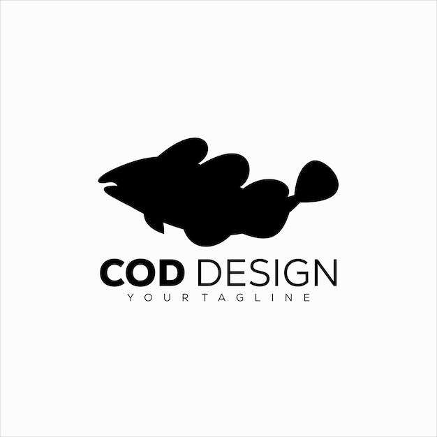 Cod logo 
silhouette illustration design style