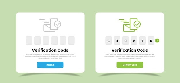 Code authentication and verification page popup design for web and mobile app