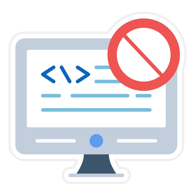 Vettore immagine vettoriale dell'icona del blocco del codice può essere utilizzata per no code
