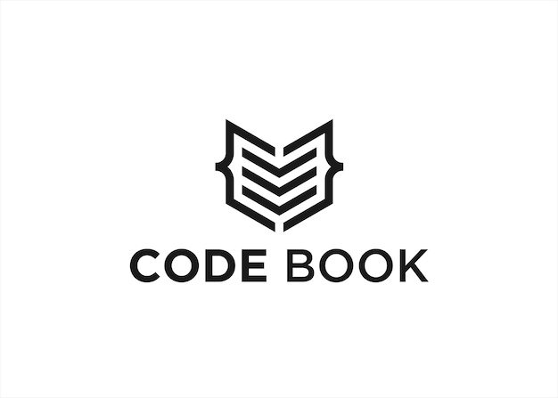 Code boek logo ontwerp vectorillustratie