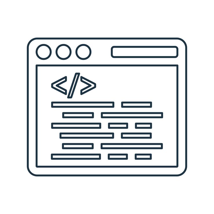 Vector code coding html programming outline icon line art vector
