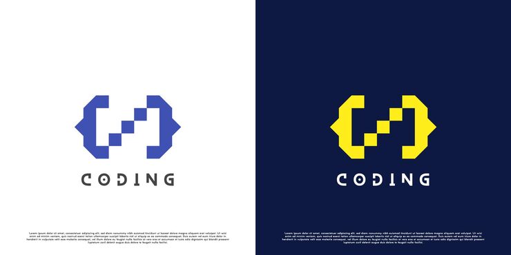 Vector 代码编码标志设计插图 现代html像素编码器技术中的抽象轮