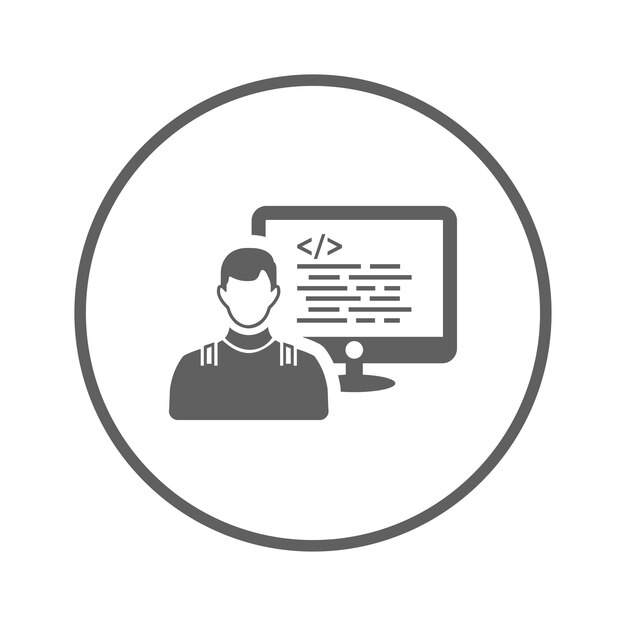 コード プログラミング アイコン 灰色のベクトルグラフィックス