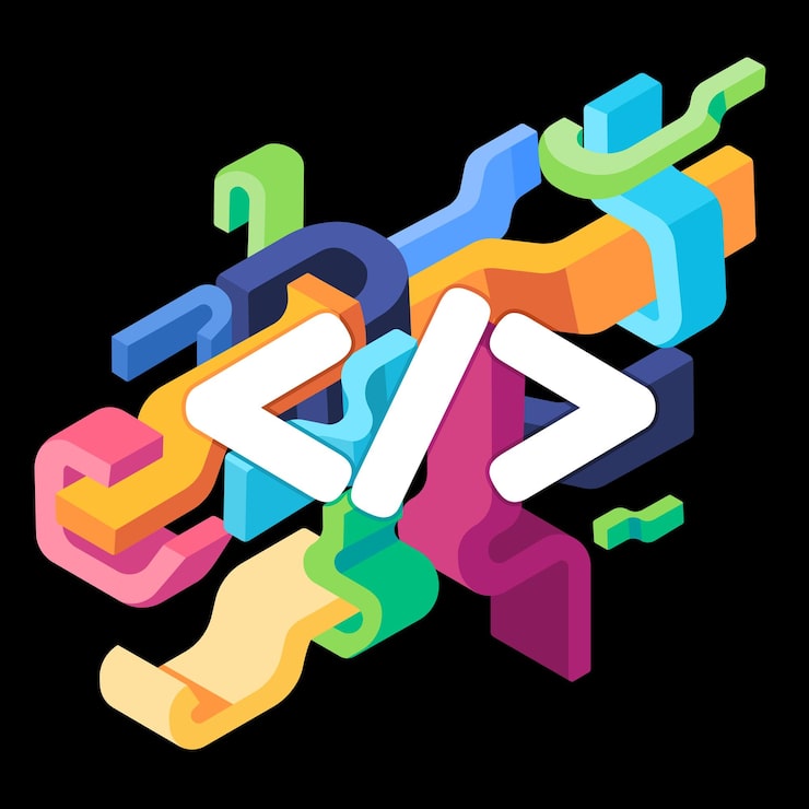 Vector code coding script software developer programmer icon symbol artistic splat graphic fluid burst