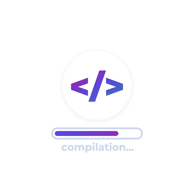 икона вектора компиляции кода для веб-страниц и приложений