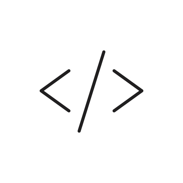 Code icon outline set sign