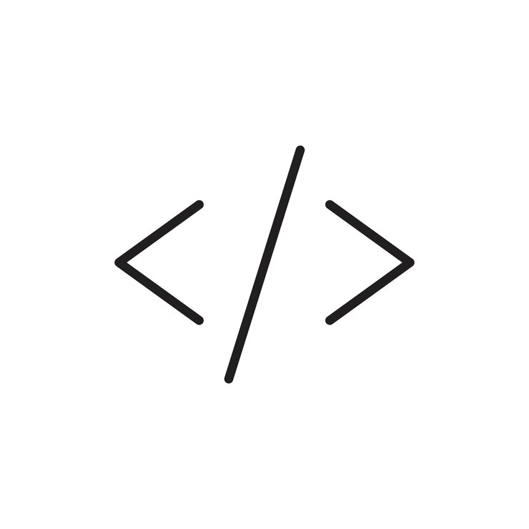 Vector code icon outline set sign