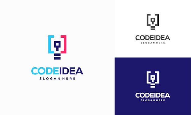 Code idee logo ontwerpen concept vector Programmeur logo symboolpictogram