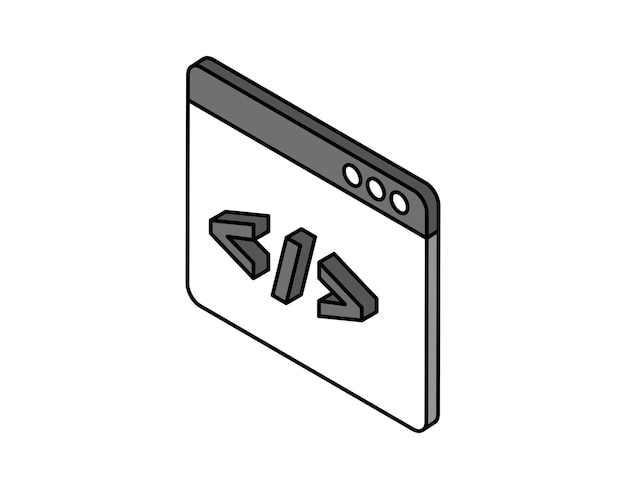 Code isometrisch ontwerppictogram Vector web illustratie 3d kleurrijk concept
