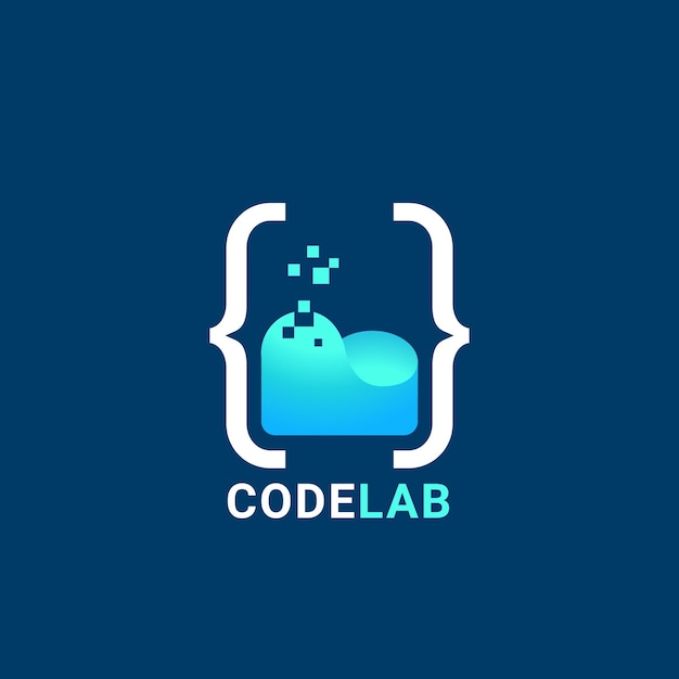 Vettore modello di logo del laboratorio di codice