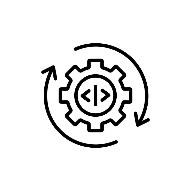 Vector code optimization icon set web development coding vector symbol in a black filled and outlined style computer programming seo sign