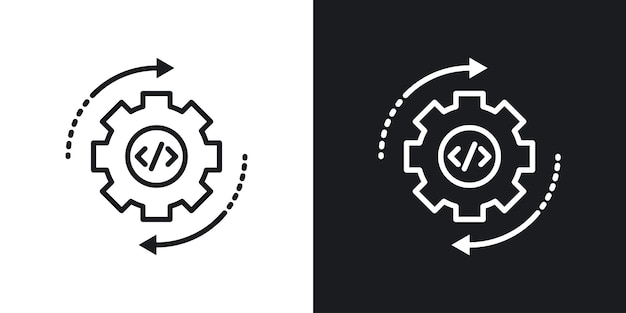 code optimization icon set web development coding vector symbol in a black filled and outlined style computer programming seo sign