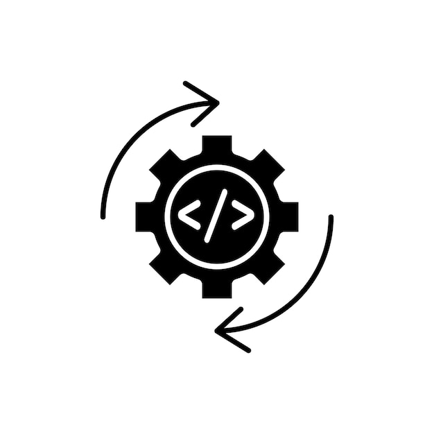 Code optimization icon set Web development coding vector symbol in a black filled and outlined style Computer Programming seo sign