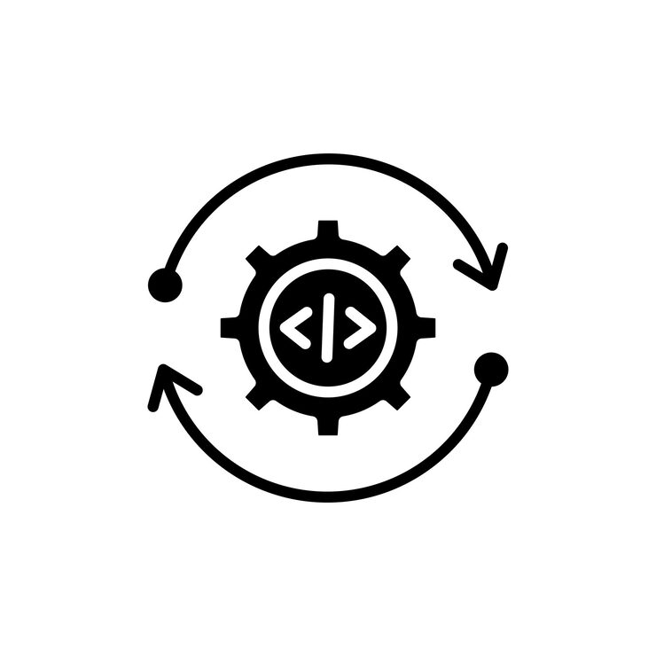 Vector code optimization icon set web development coding vector symbol in a black filled and outlined style computer programming seo sign