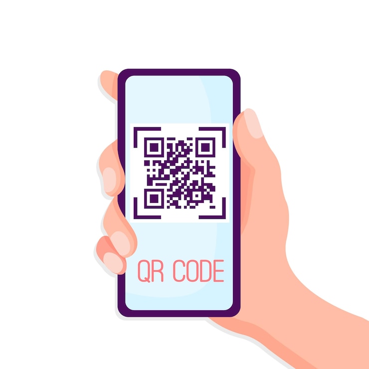 Vector code scan to smartphone qr code for payment mobile phone scanning qrcode verification
