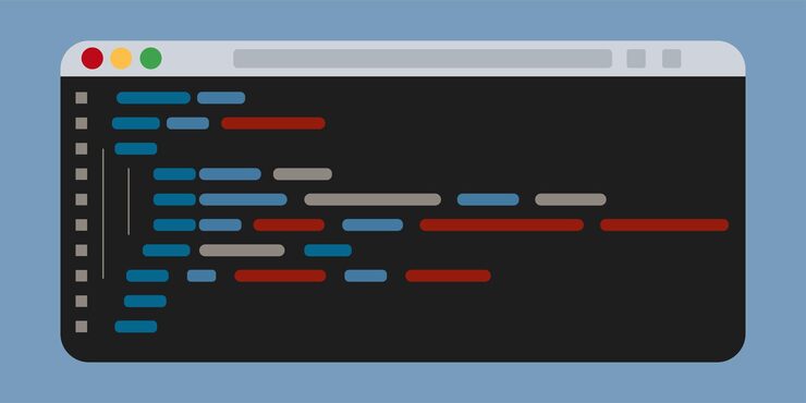 Vector code on screen vector illustration flat coding or programming script text on monitor