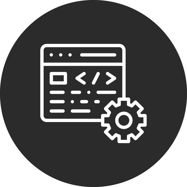 ウェブホスティングのアイコンセットのコード設定ベクトルアイコンのイラスト
