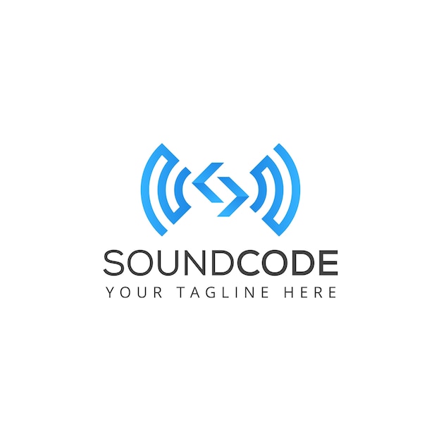 Code Sound Logo Vector