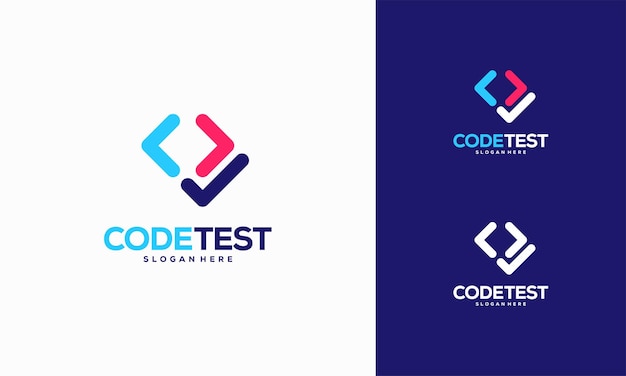 Logo del tester di codice modello concetto di design logo della tecnologia del programmatore