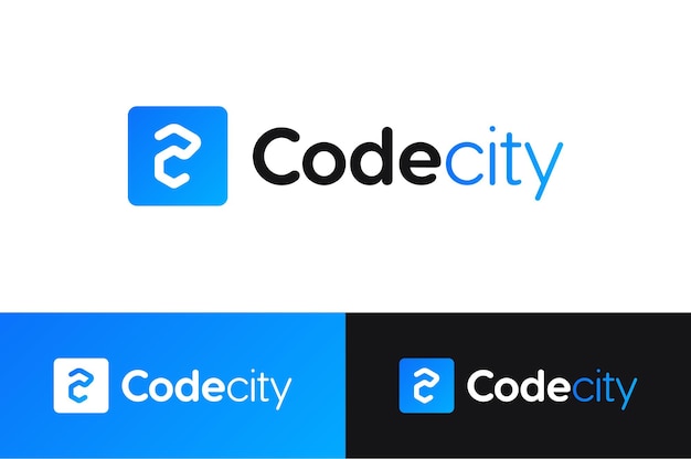 Vector codecity logo design for programming startup