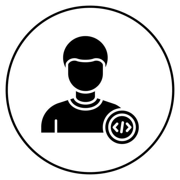 coder man icon vector image can be used for computer science