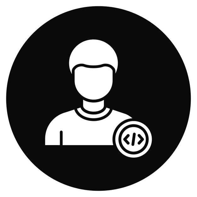 coder man icon vector image can be used for computer science