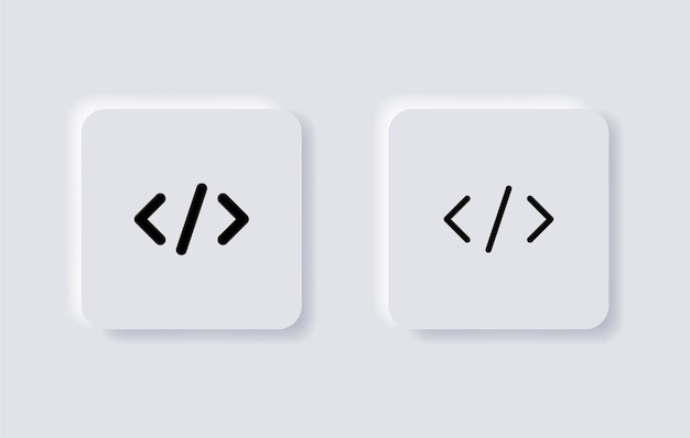 Codering code pictogram symbool inloggen neumorfisme knoppen web app ui pictogram mobiele applicatie pictogrammen