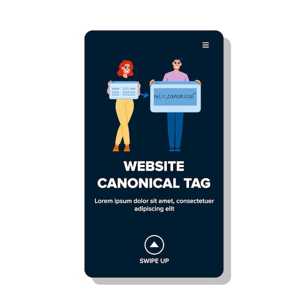 Codering website cannonica tag vector