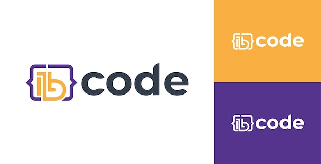 Coderingslogo-ontwerp, codelogo, letter b coderingslogo