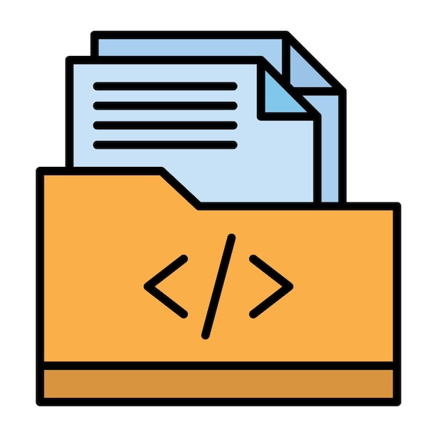 Coding folder flat illustration