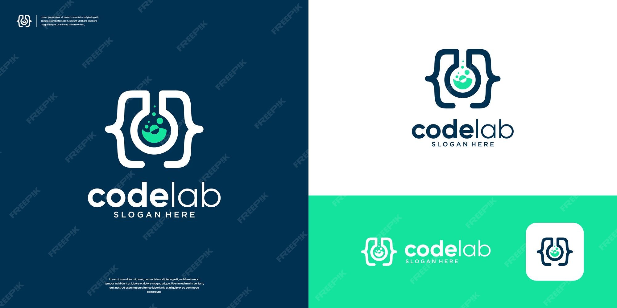 Premium Vector | Coding lab logo design template Simple code icon ...
