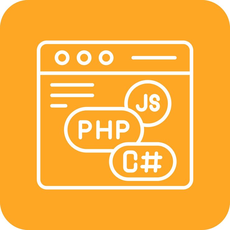 Vector 코딩 언어 아이콘 터 이미지는 컴퓨터 프로그래밍에 사용할 수 있습니다.