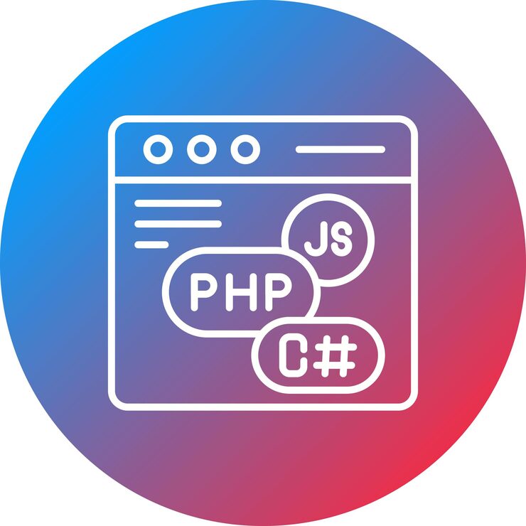 Vector 코딩 언어 아이콘 터 이미지는 컴퓨터 프로그래밍에 사용할 수 있습니다.