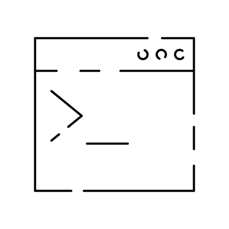 Vector coding and programming line icon dev thin line icon for development web or ui computer technology and data