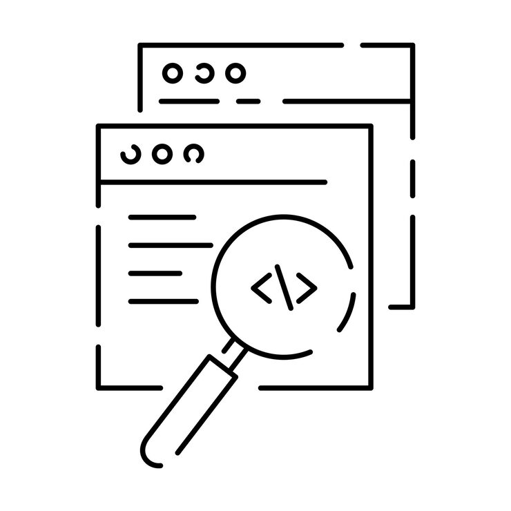 Vector coding and programming line icon dev thin line icon for development web or ui computer technology and data