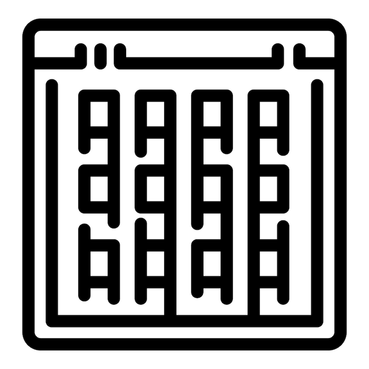 Vector coding programming script icon outline vector test version code