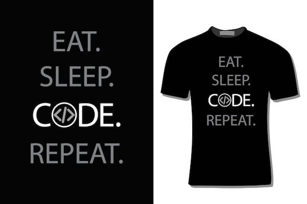 coding typography t shirt design