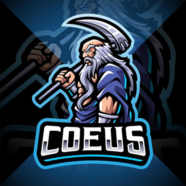 Coeus esport mascotte logo ontwerp