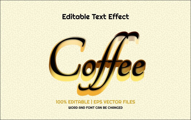 Coffe 3d 편집 가능한 텍스트 효과