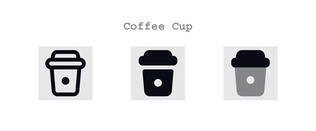 Coffe cup icons set