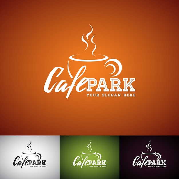 Vector coffe cup vector logo design template. set of cofe shop label illustration with various color.