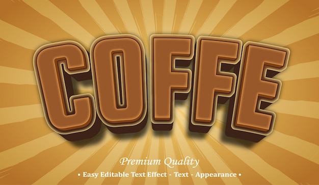 Vector coffe  font style effect