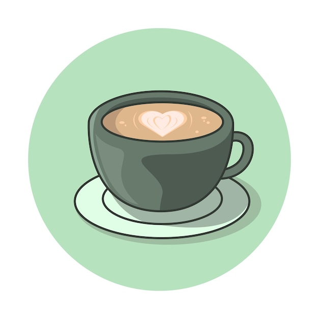 Coffe Latte Love Foam Vector Скачать