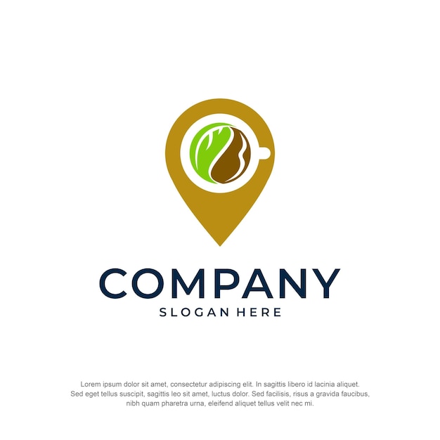 coffe location logo premium vector