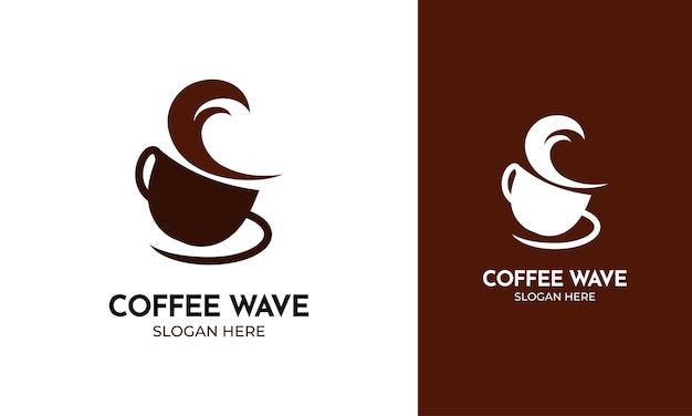 Logo del caffè con un'onda in alto