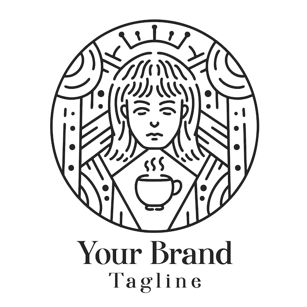 Кофейня Line Art Logo