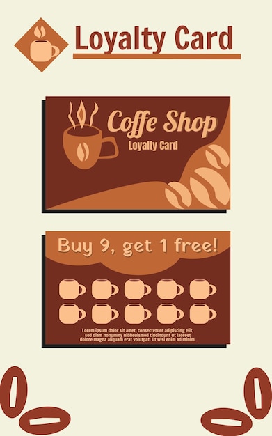 Coffe shop loyalty card template