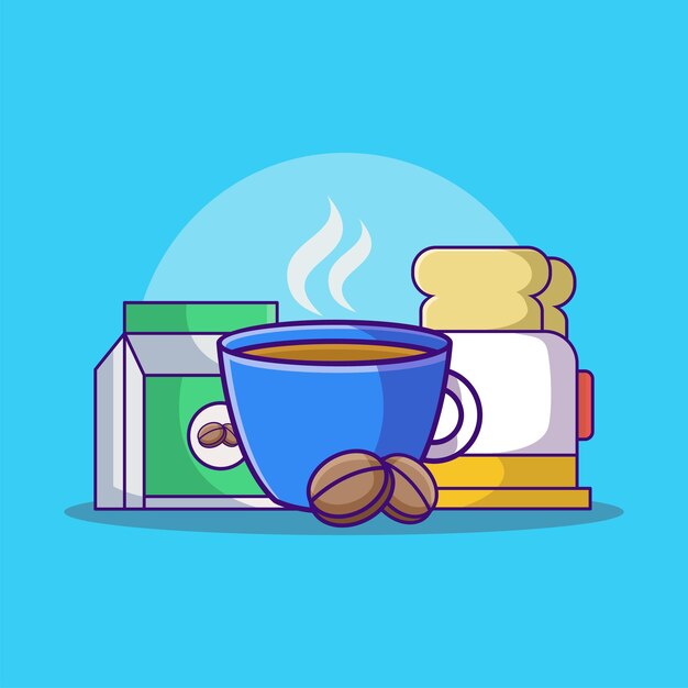 Vector coffe with breed illustration